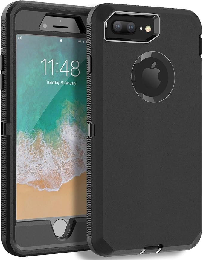 MXX iPhone 8 Plus Heavy Duty Protective Case with Screen Protector [3 Layers] Rugged Rubber Shock... | Amazon (US)