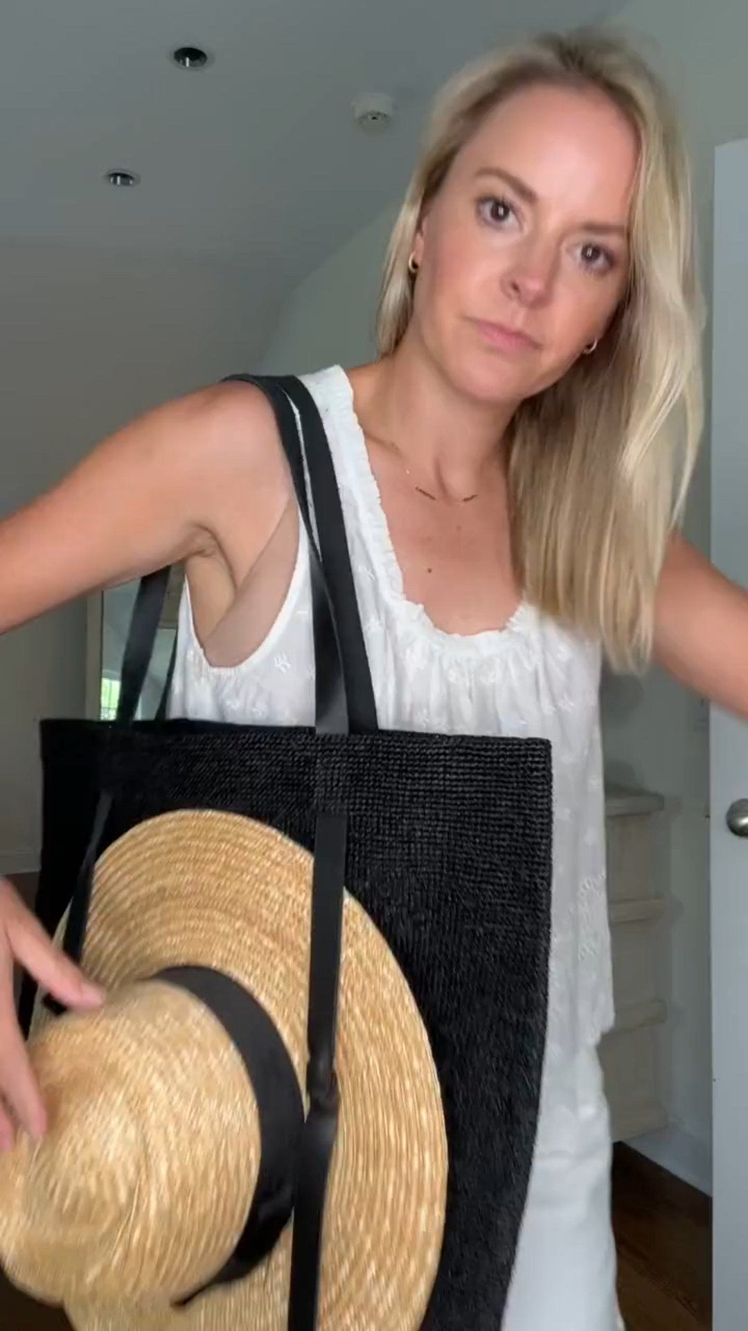 Resort wear travel tote! definitely a splurge item, but high quality and great option if you travel to the beach a lot with hats 

-small tank, tts 
-size 27 shorts, sized up 1

beach bag, travel tote, vacation bag, resort wear #LTKItBag
