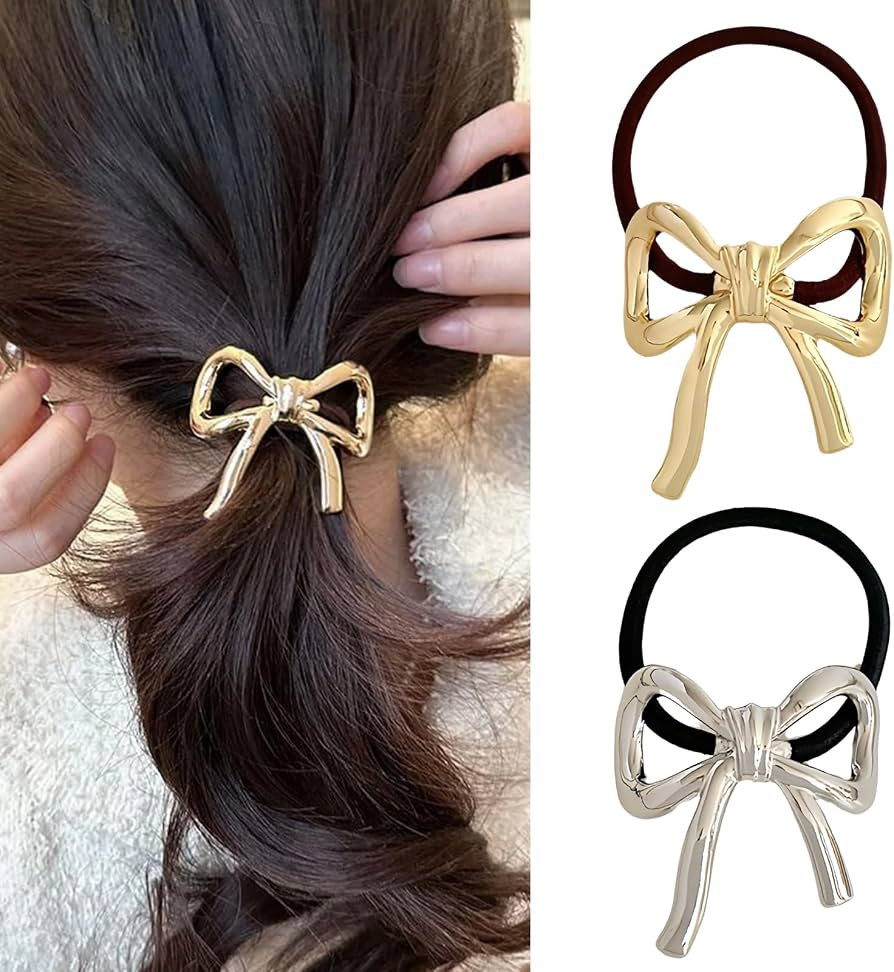 Hair Ties for Women Bowknot Hair Ties for Girls Elegant Elastics Rubber Hair Scrunchies for Long ... | Amazon (US)