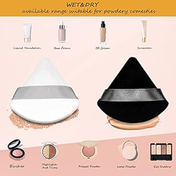 Triangle Powder Puff Makeup Sponge,6 Pcs Ultra Soft Made of Cotton Velour With Strap,Designed for... | Amazon (US)