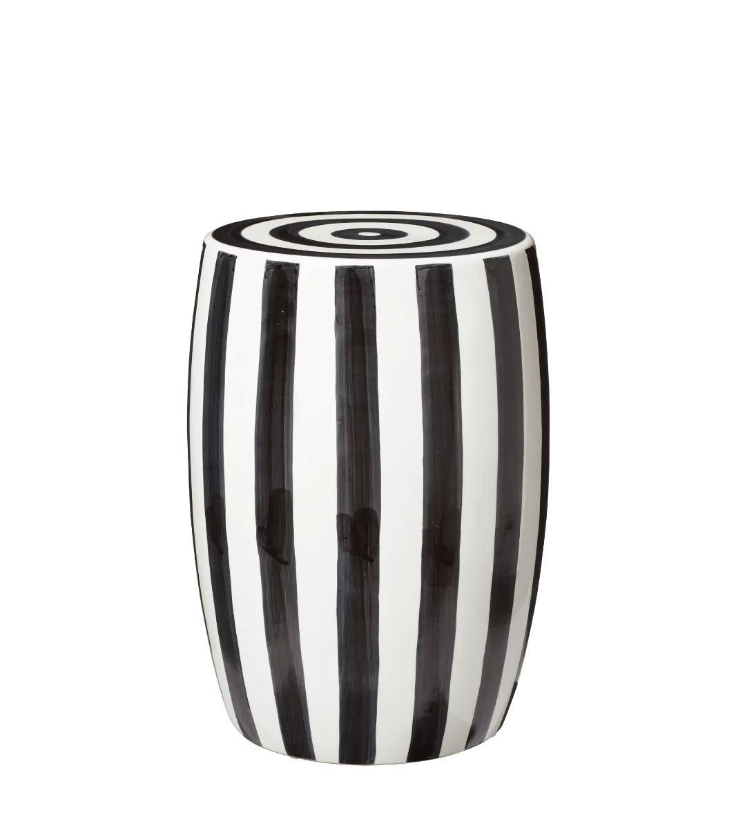Rander Ceramic Stool - Black/White | OKA US