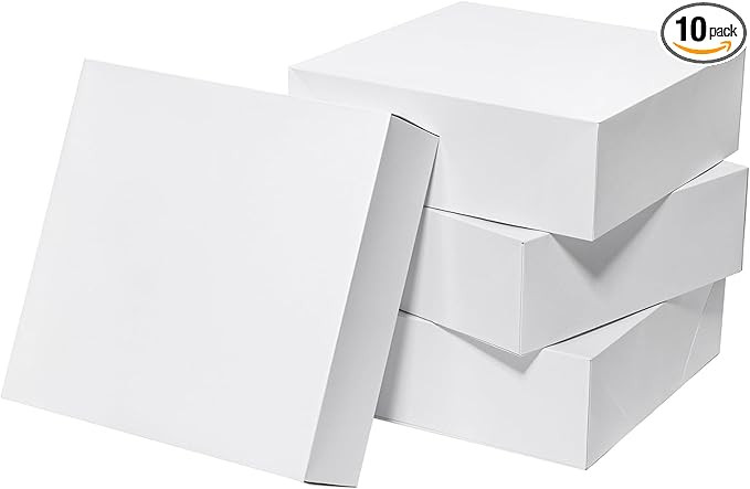 12x12x4 Inches Large Gift Boxes with Lids 10 Pack Extra Deep Square Boxes Shirt Boxes Clothes Sca... | Amazon (US)