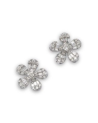 14K White Gold Diamond Flower Stud Earrings, 0.55 tcw | Bloomingdale's (US)