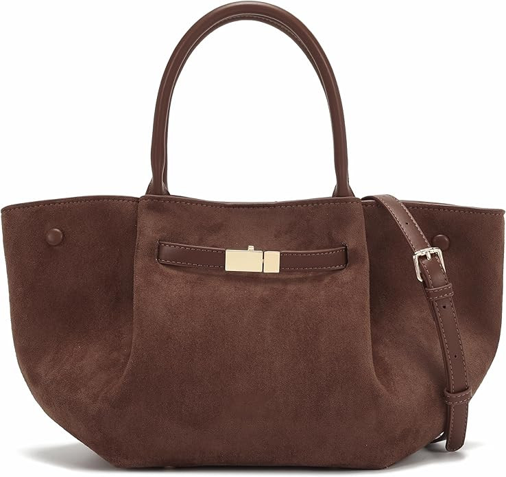 Rejolly Top Handle Handbag for Women Suede Leather Shoulder Bag Trendy Chic Designer Purse | Amazon (US)