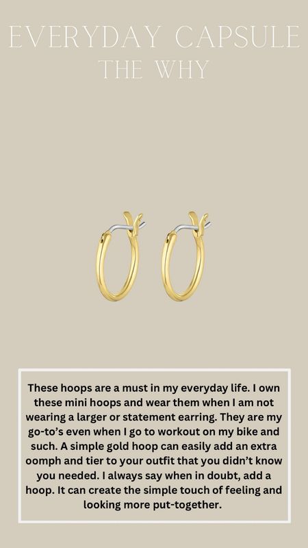 Gold hoops from the everyday capsule 