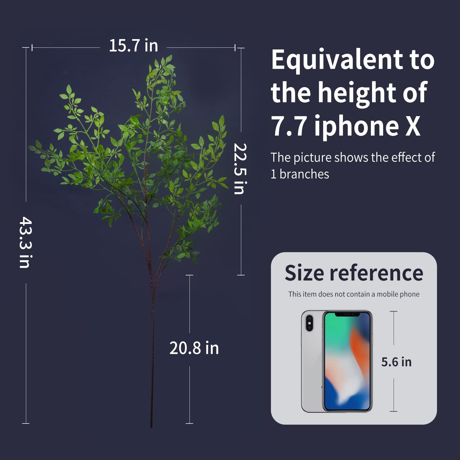 Melorca&Guilla Artificial Plants,4PCS 43.3" Green Nandina Faux Branches for Vase,Faux Greenry Ste... | Amazon (US)