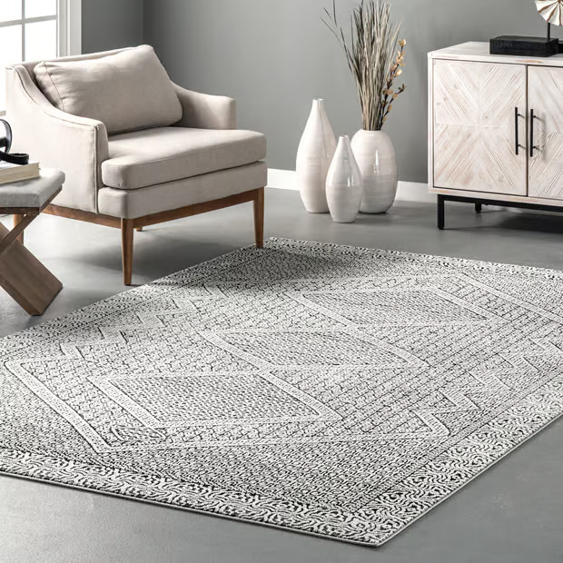 Light Gray Diamond Mosaic Area Rug | Rugs USA