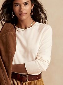 Seamless Merino Crew-Neck Sweater in Responsible Wool | Banana Republic (US)