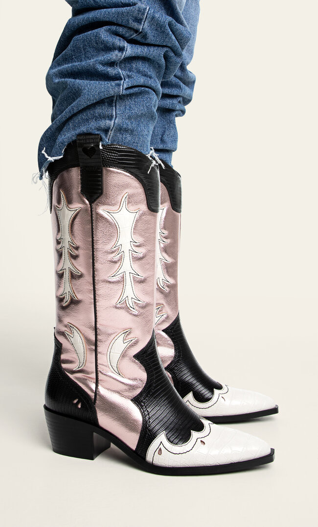 Metallic cowboy boots | Stradivarius (UK)
