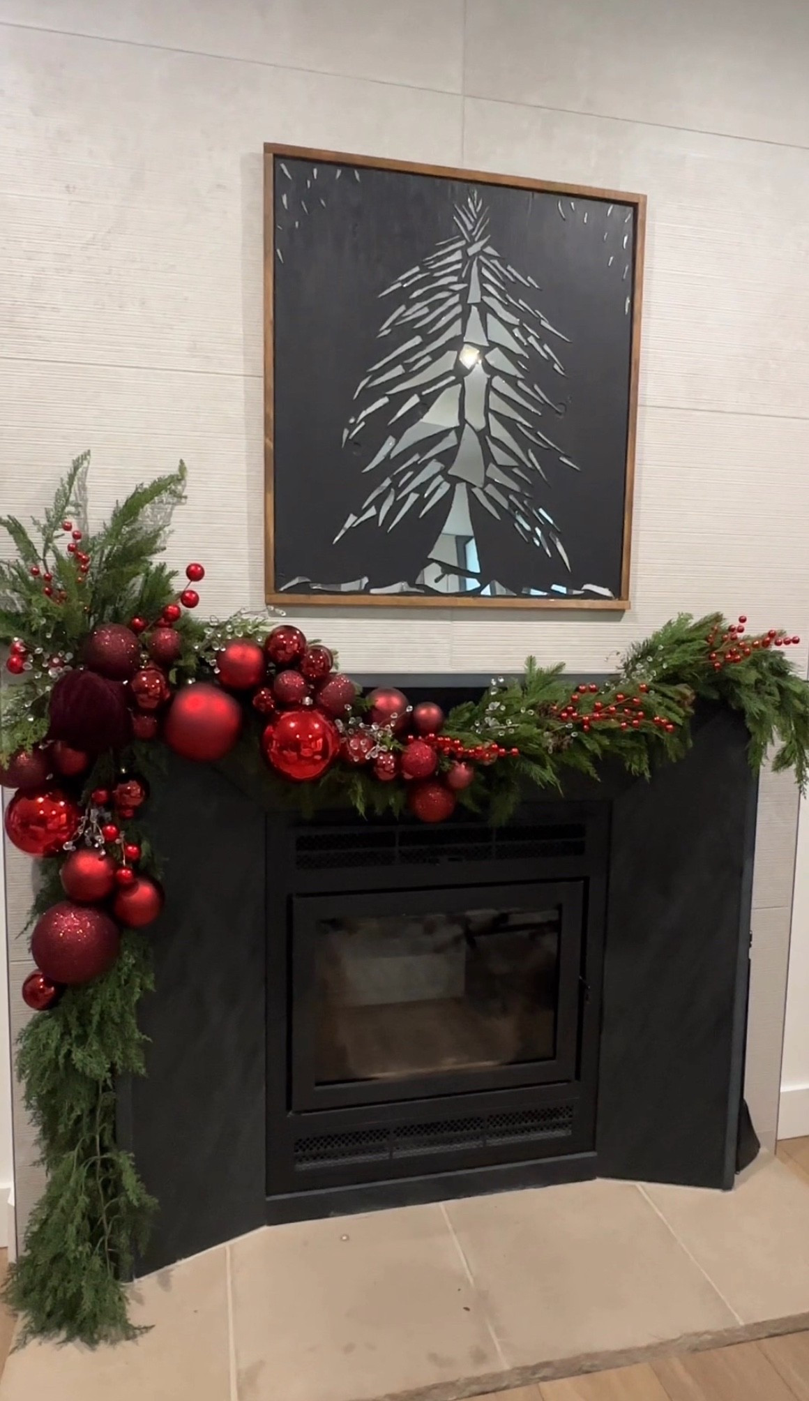 Christmas mantle, burgundy red Christmas decor, garland! 

#LTKSaleAlert #LTKHoliday #LTKHome