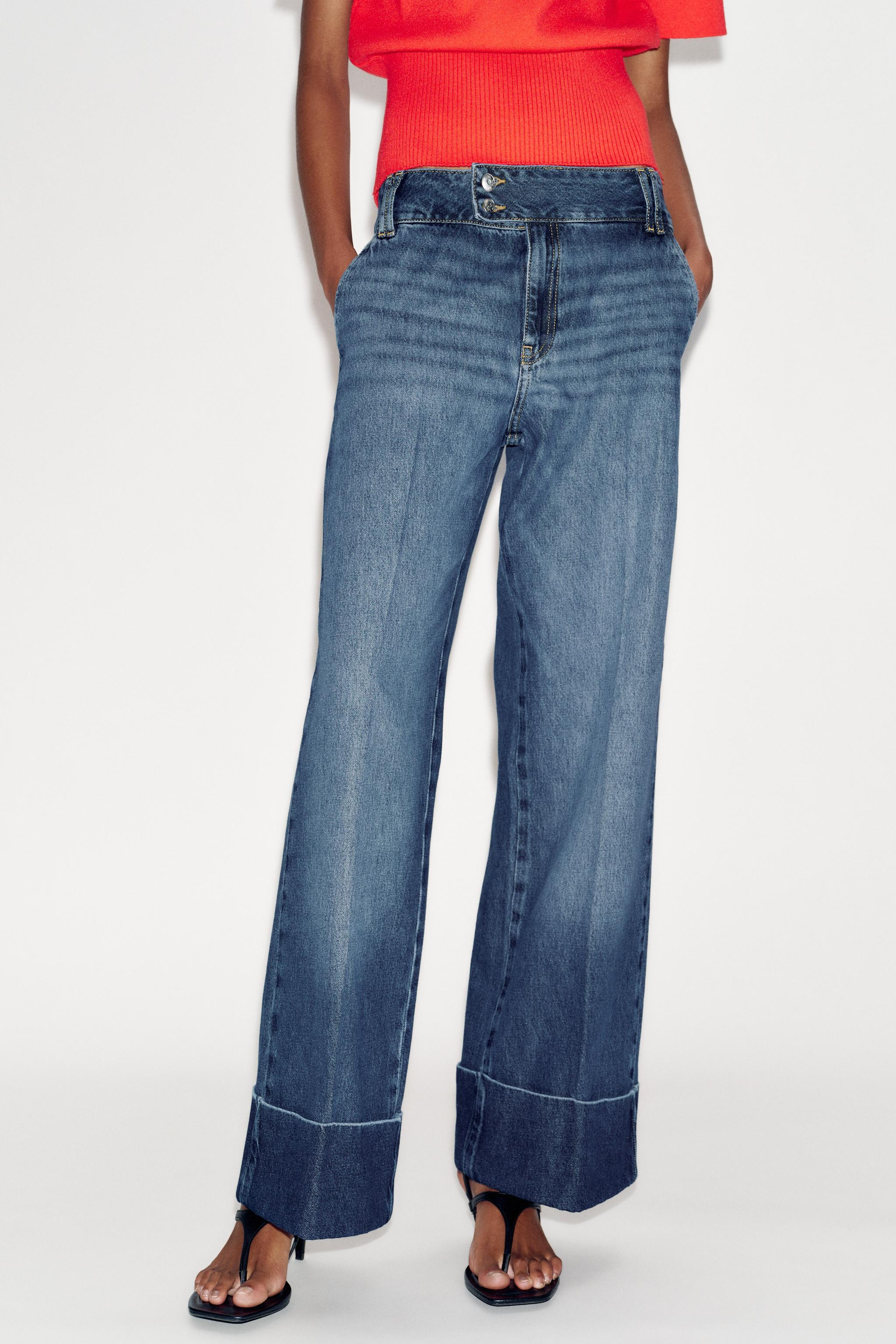 Z1975 LOW RISE STRAIGHT LEG CUFFED HEM JEANS | Zara Canada