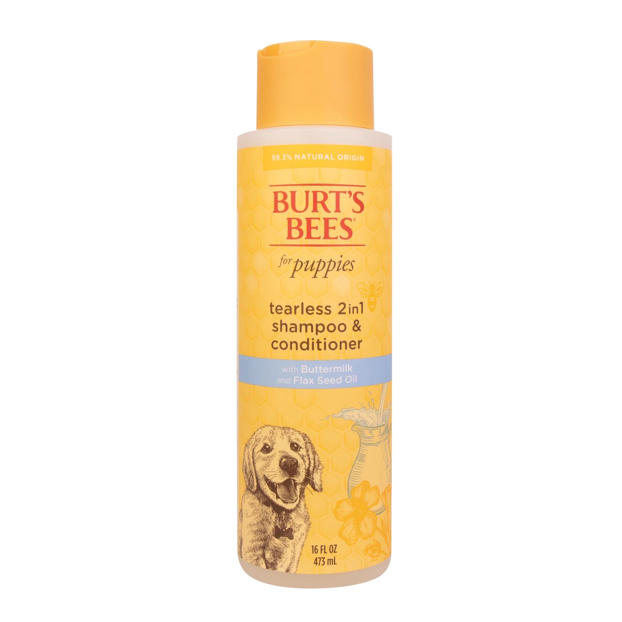 Burt's Bees Natural Pet Care Tearless 2 in 1 Dog Puppy Shampoo Conditioner Buttermilk and Linseed... | Walmart (US)