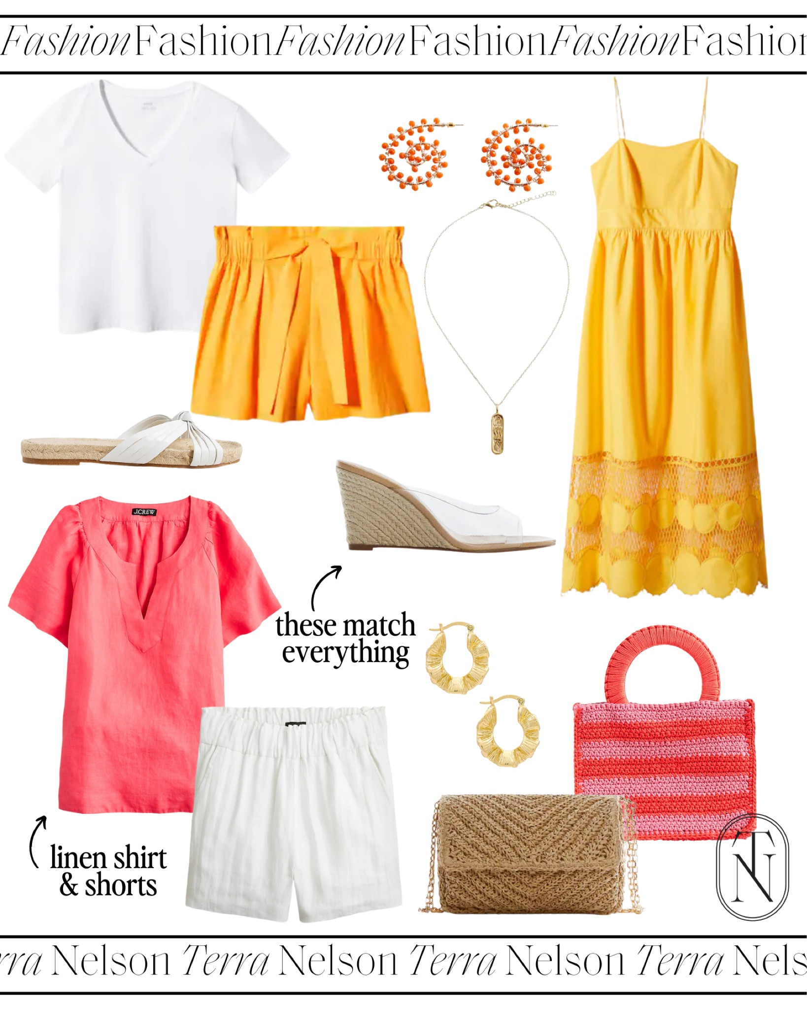 Colorful summer outfits / summer dresses / summer shorts / linen sets / linen shorts / linen dress / summer sandals / summer wedges / straw clutch

#LTKshoecrush #LTKSeasonal #LTKstyletip