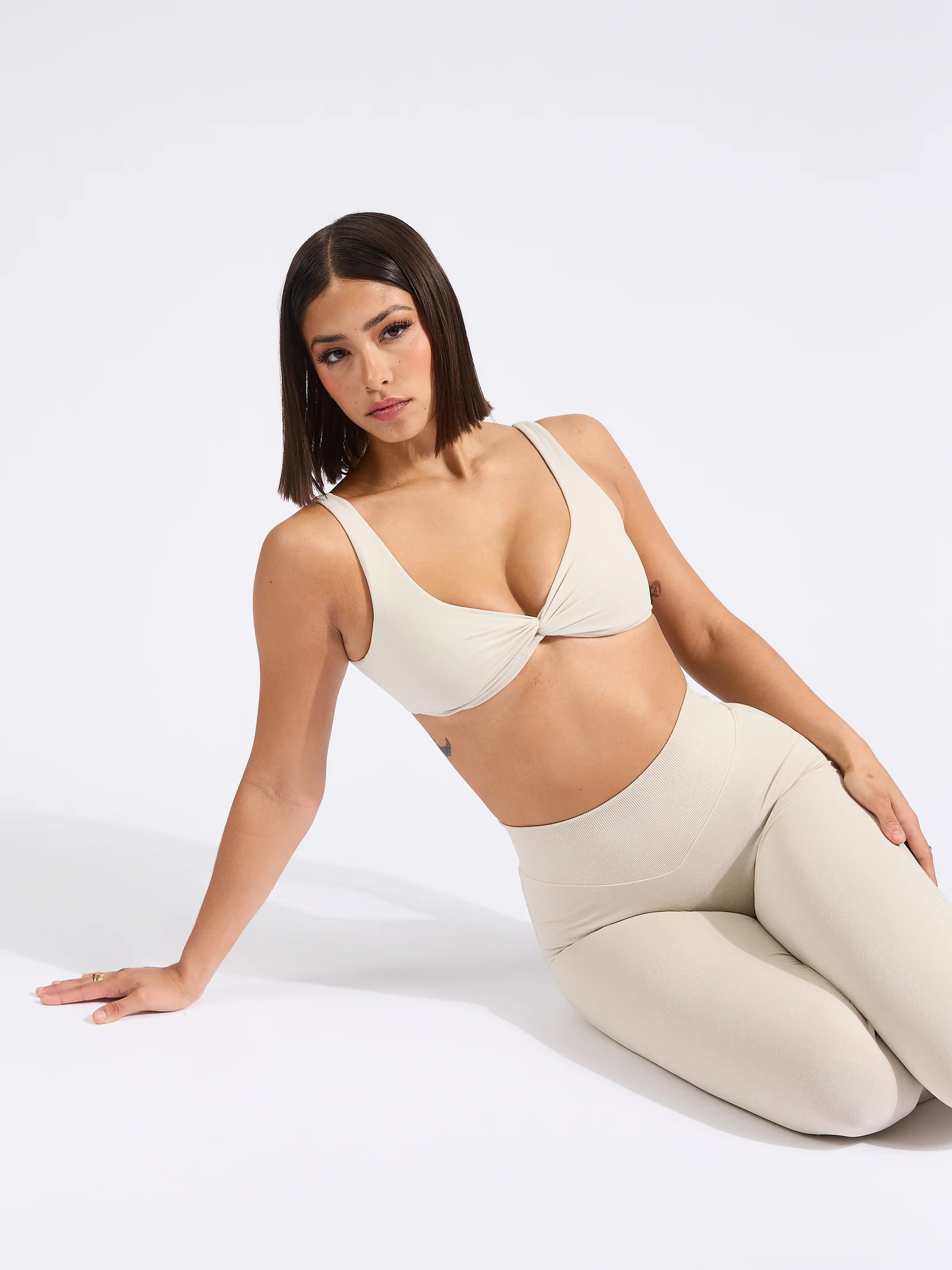 Twisted Sports Bra - Bone | Buffbunny Collection
