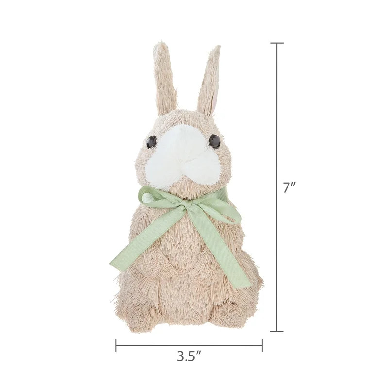 Textured Bunny Tabletop Decoration, Brown and Green, 7", Easter by Way To Celebrate | Walmart (US)
