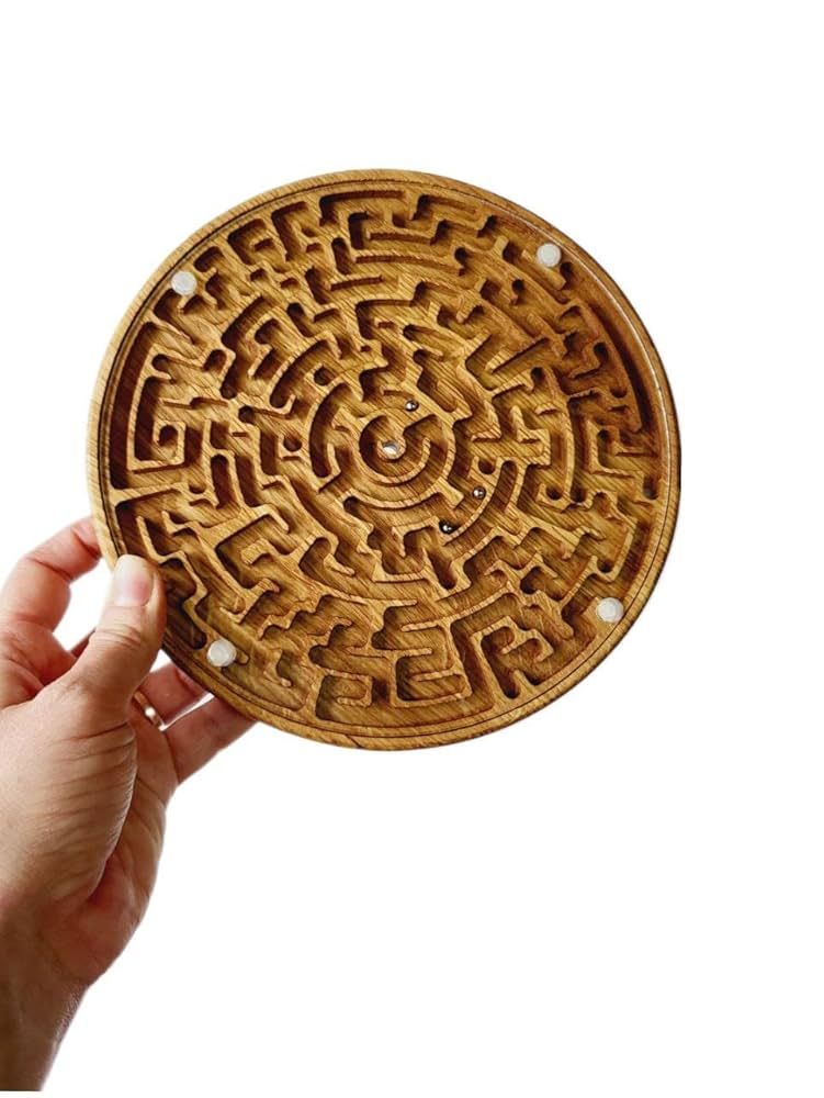 Wooden Labyrinth Game double-sided Maze with three Steel Marble, Gift for Kids for Adults, Maze B... | Amazon (US)