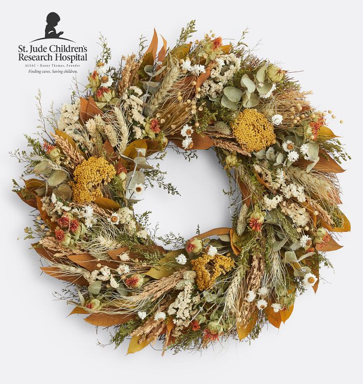 Golden Yarrow Fields Dried Wreath | Rejuvenation