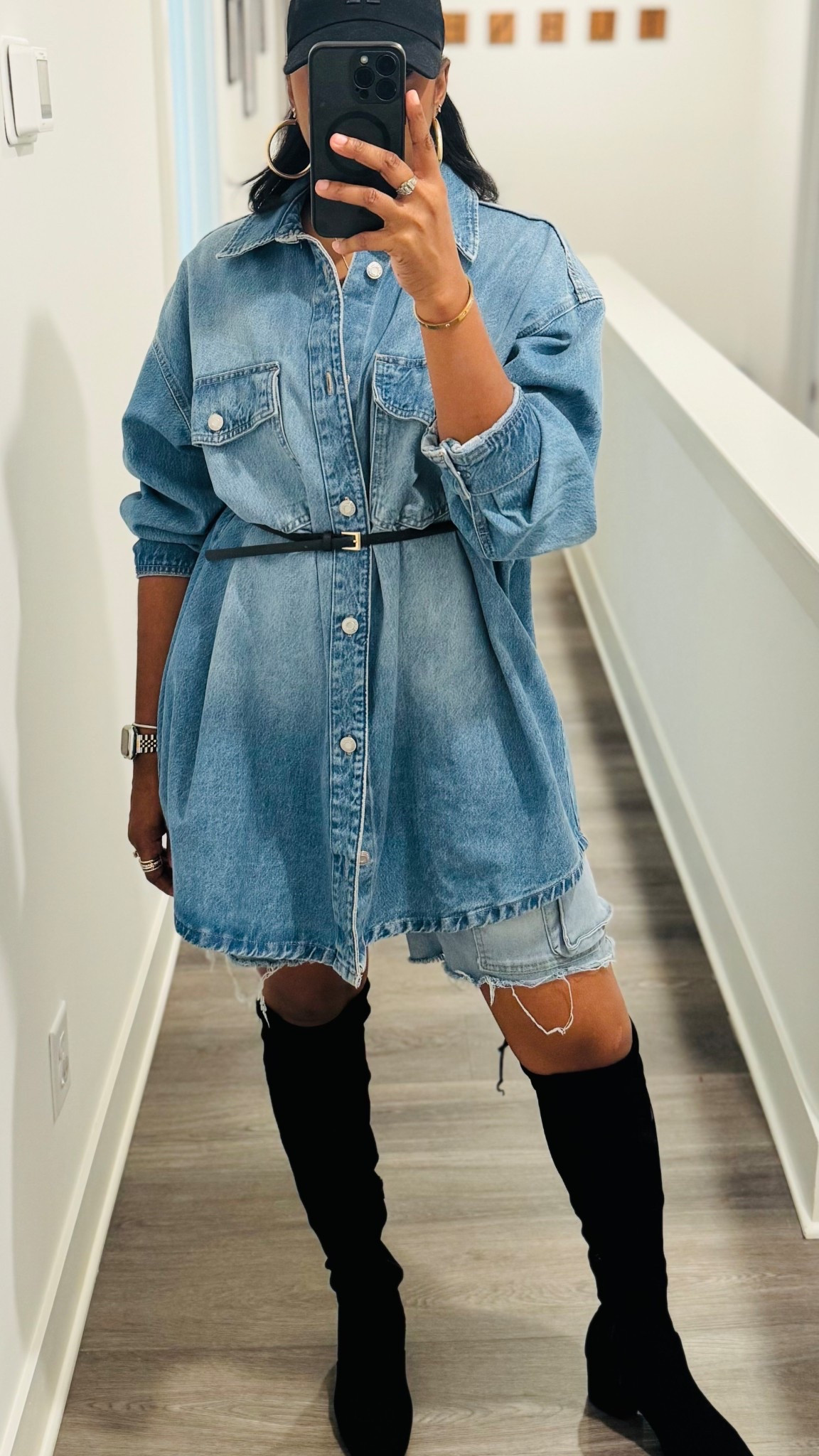 Oversized denim dress

#LTKMidsize #LTKootd