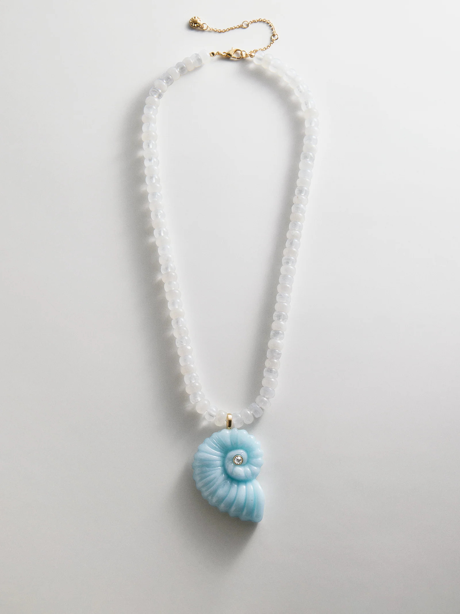 Sun Drift Semi-Precious Pendant Necklace - Spiral Shell | BaubleBar
