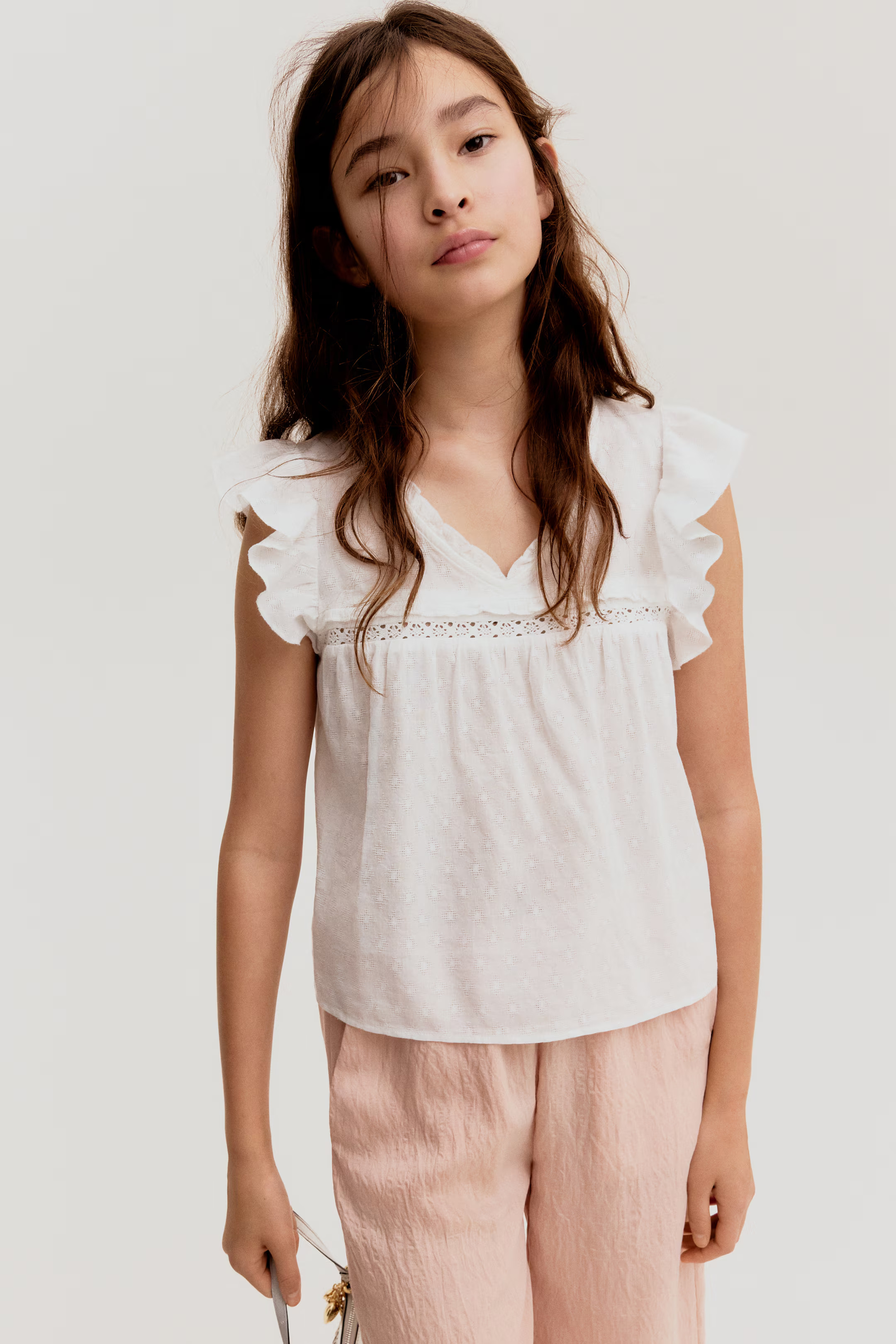 Ruffle-Trimmed Cotton Blouse | H&M (US + CA)