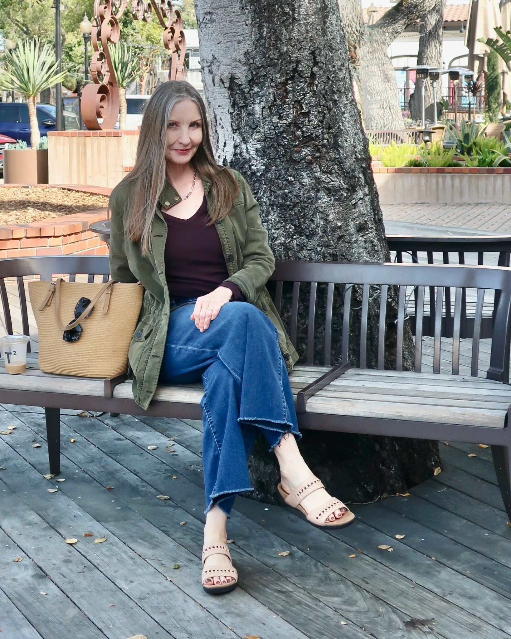 Utility jacket, stretch jeans, comfy sandals. #casualootd #styleover50 

#LTKOver40 #LTKootd #LTKMidsize