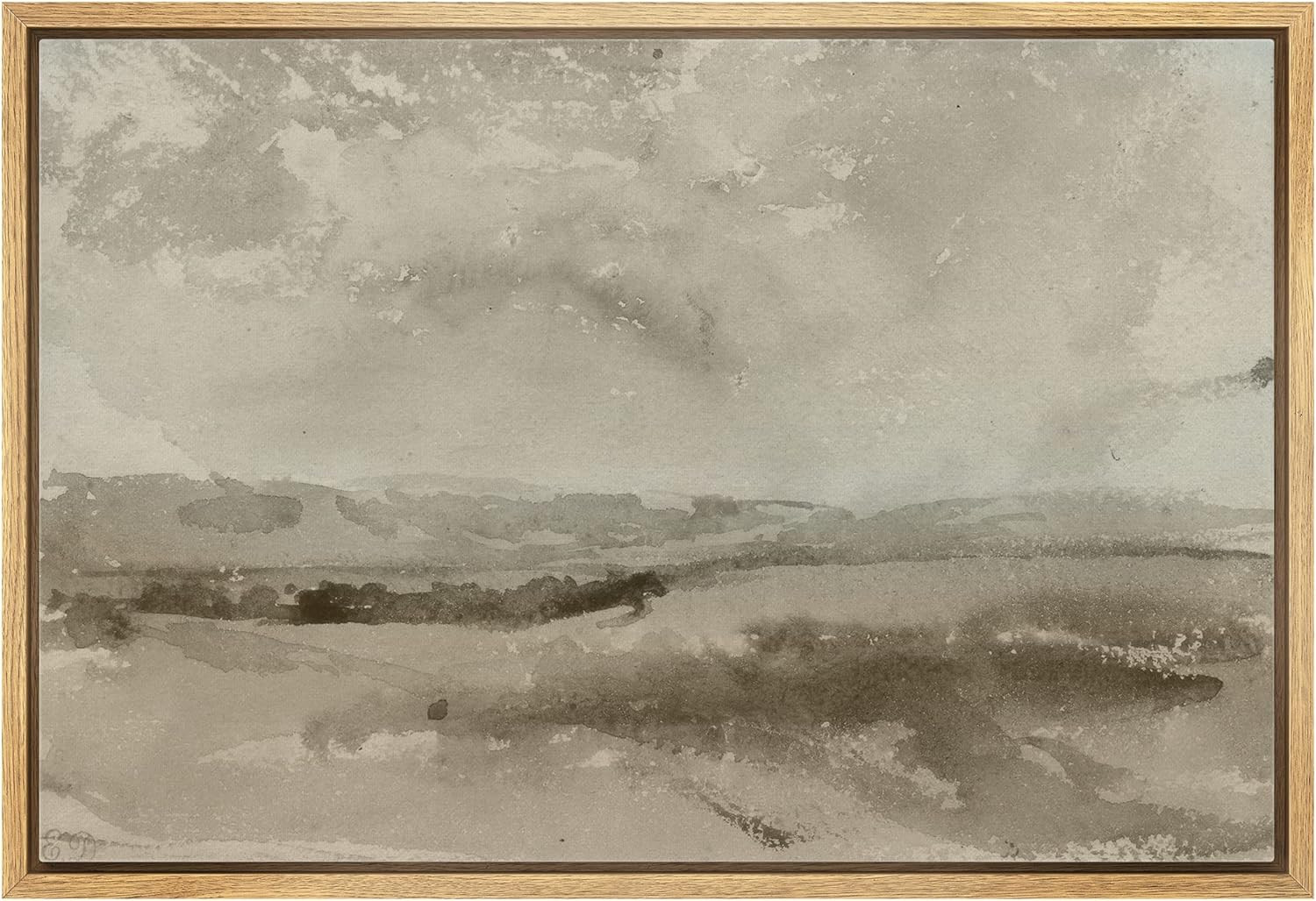 SIGNLEADER Framed Canvas Print Wall Art Pastel Brown Mountain Valley Landscape Nature Wilderness ... | Amazon (US)