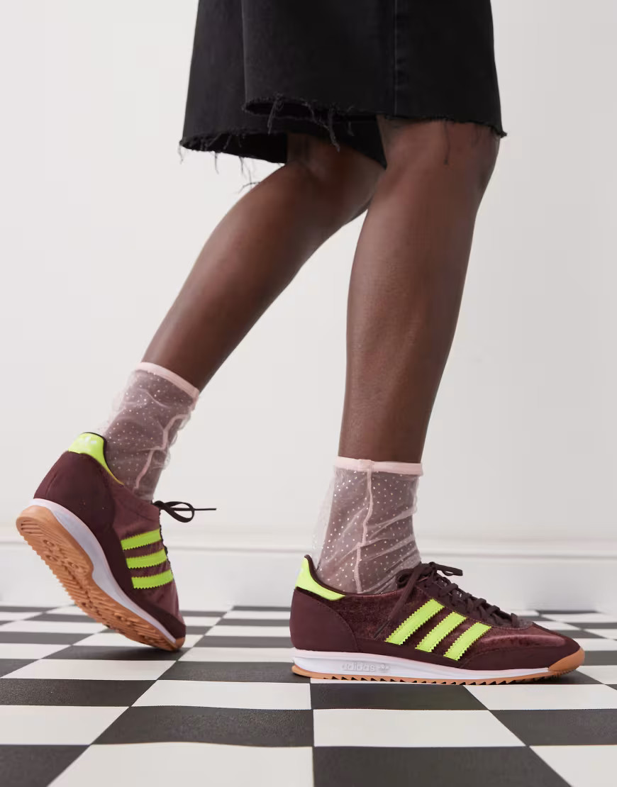 adidas Originals SL 72 OG sneakers in burgundy and yellow-Red | ASOS (Global)