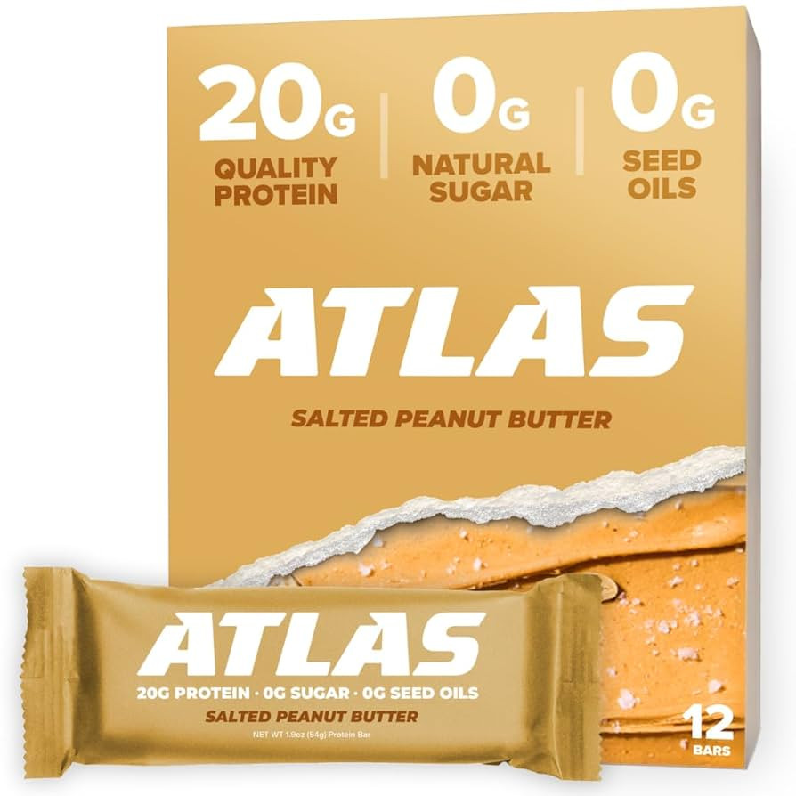 Atlas Protein Bars - 20g Protein, 0g Natural Sugar, 0g Seed Oils, No Sugar Alcohols, No Artificia... | Amazon (US)