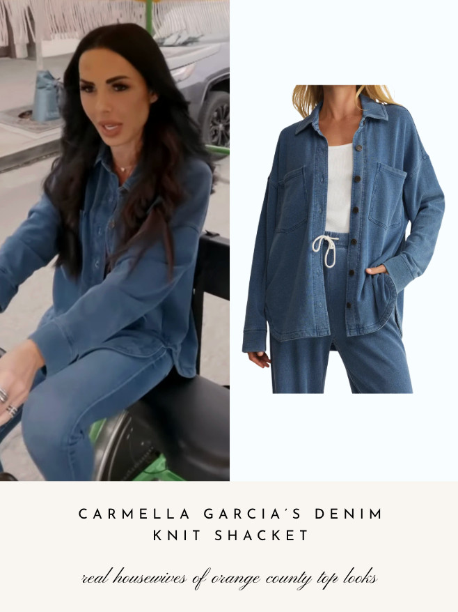 Carmella Garcia's Denim Knit Shacket 

 