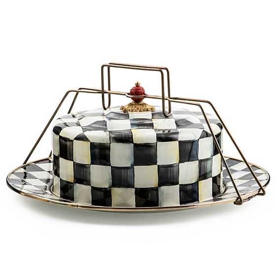 Courtly Check Enamel Cake Carrier | MacKenzie-Childs
