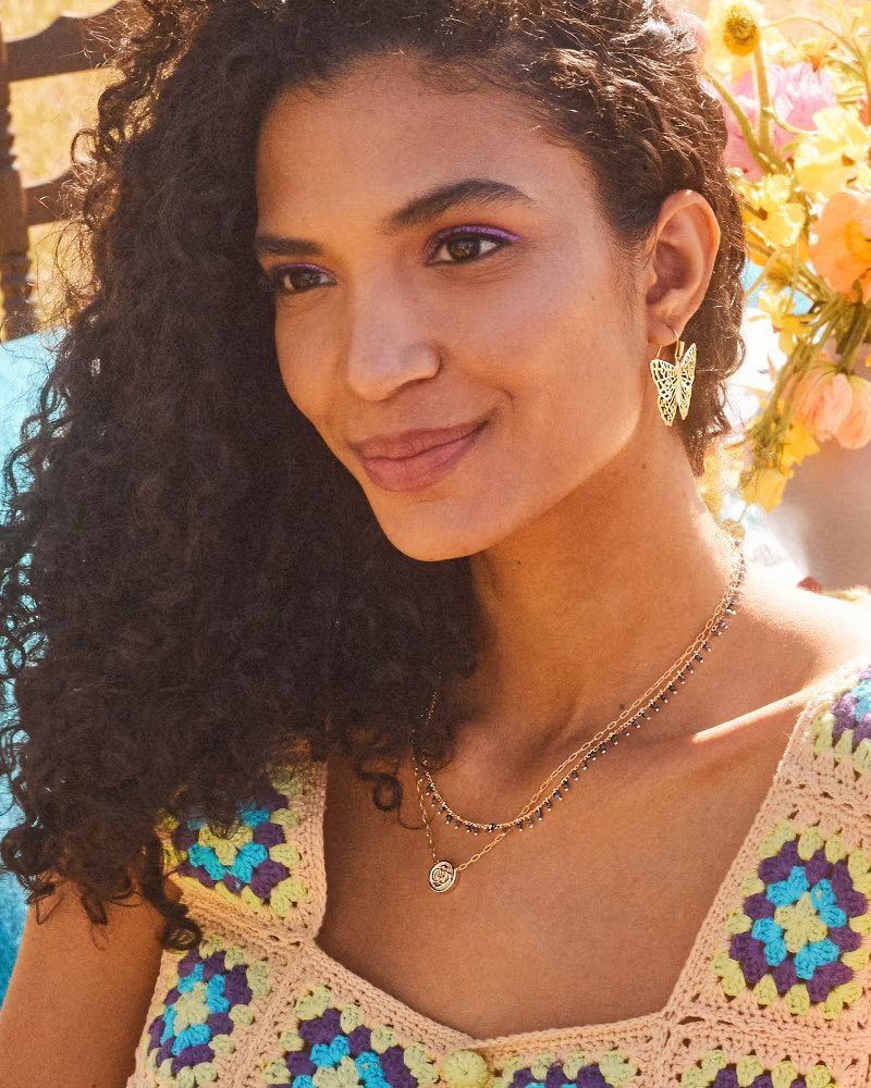 Hadley Butterfly Drop Earrings in Gold | Kendra Scott