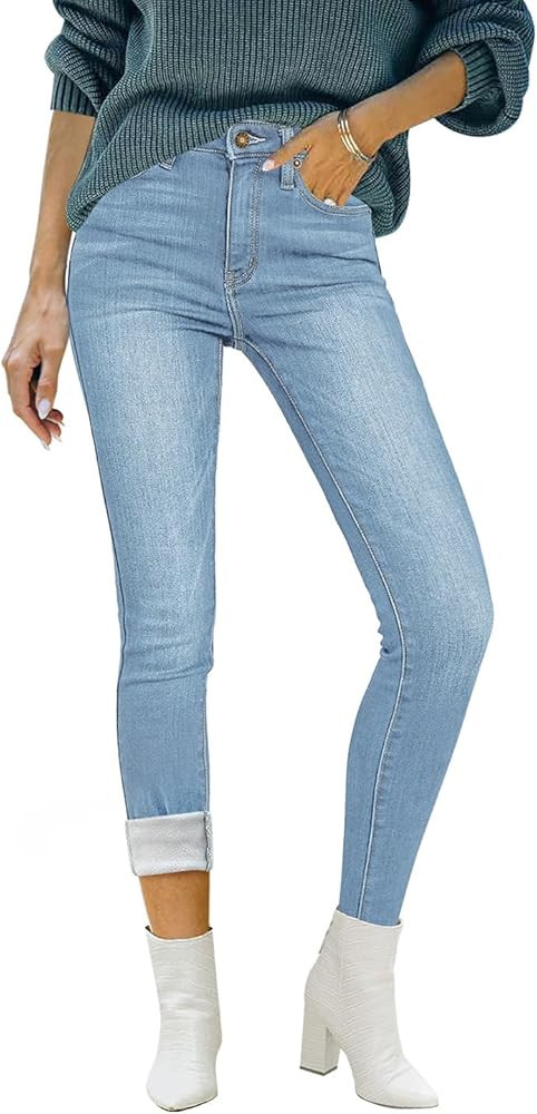 luvamia Women's Fleece Lined Jeans Winter Thermal Denim Jeggings Skinny High Waisted Stretch Warm... | Amazon (US)