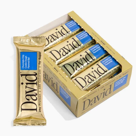 David High Protein Bars, Chocolate Chip Cookie Dough Flavor, 28g of Protein, 150 Calories - Pack of 12 | Walmart (US)