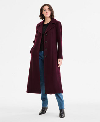 Anne Klein Women's Single-Breasted Maxi Coat - Macy's | Macy's