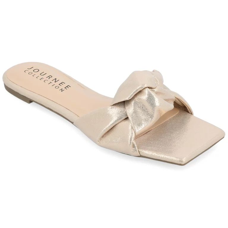 Journee Collection Womens Dianah Tru Comfort Foam Slip On Slide Flat Sandals | Walmart (US)