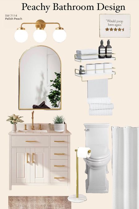 Peachy Bathroom Design Moodboard - All Amazon Finds!

#LTKhome