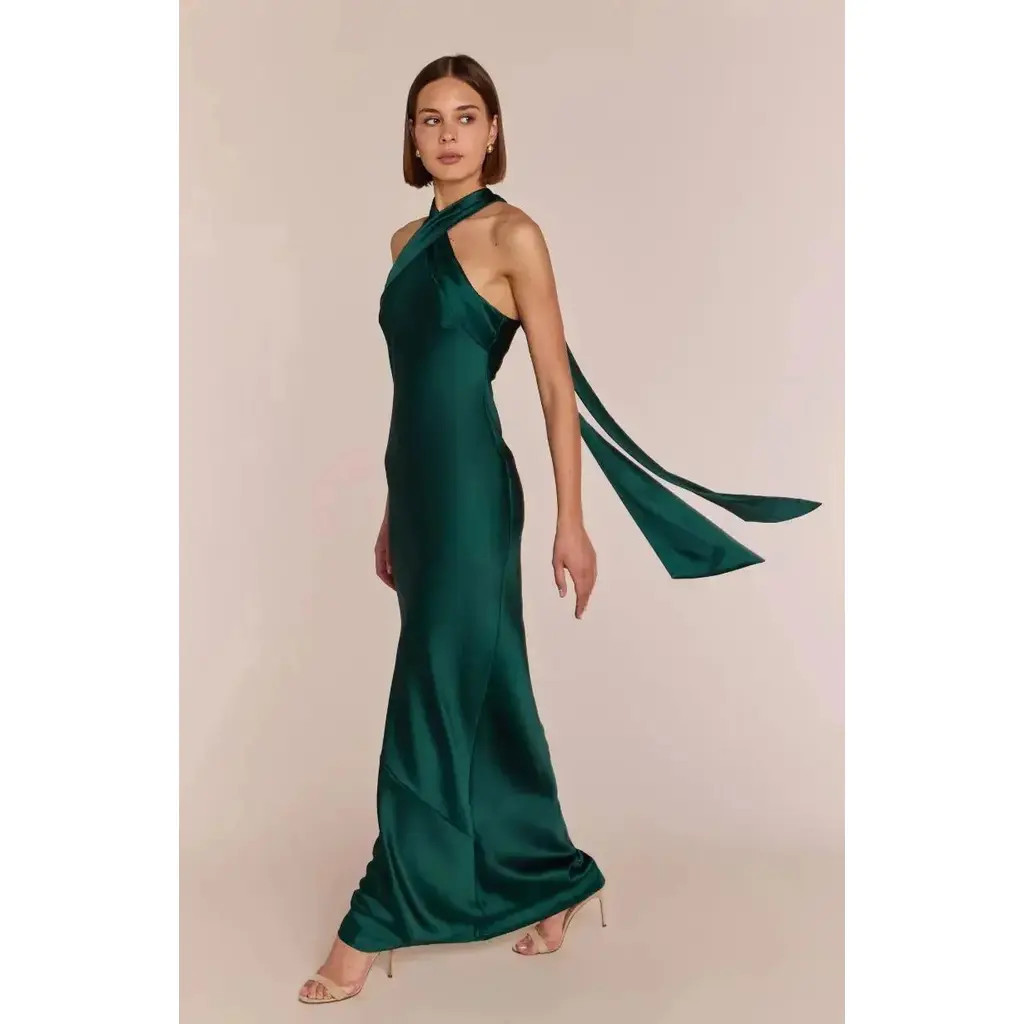 Rewritten Roma Halterneck Dress in Forest Green at Nordstrom, Size 16 | Nordstrom