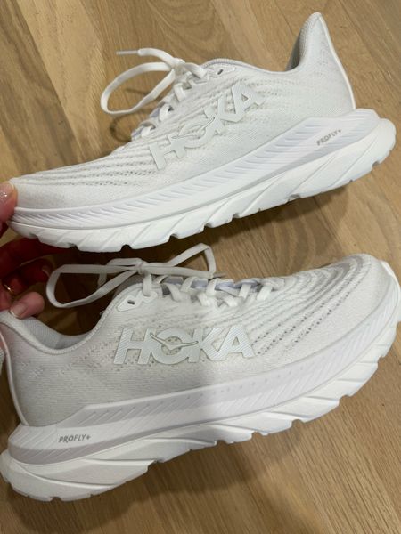 New all white Hoka sneakers! I sized up a half size in mine 

White sneakers, sneakers, Hoka, running shoes, walking shoes, 

#LTKshoecrush #LTKfitness #LTKstyletip