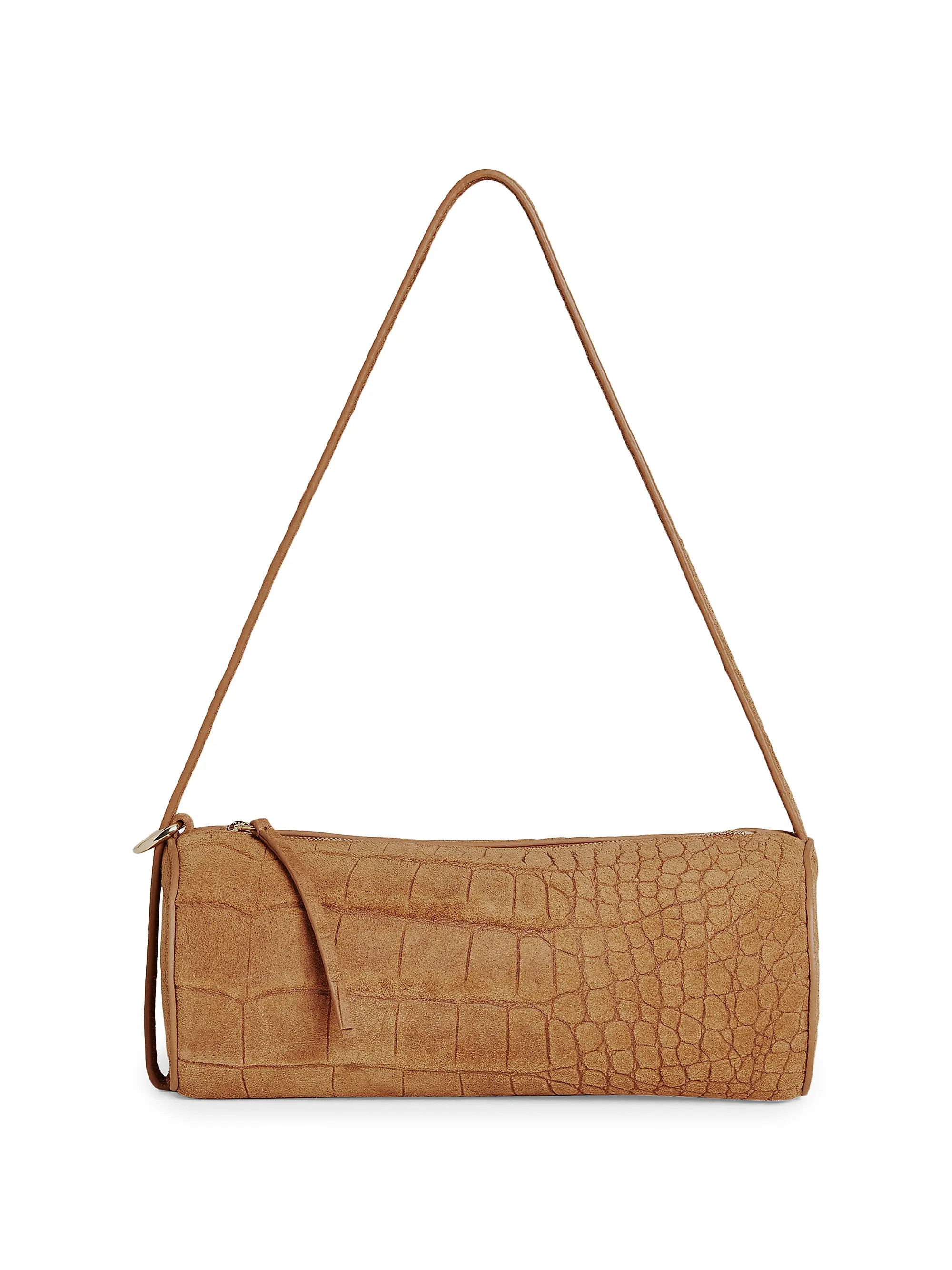 Reformation Simona Cylinder Suede Shoulder Bag | Saks Fifth Avenue | Saks Fifth Avenue