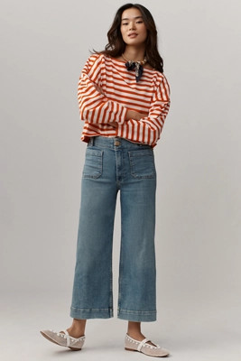 The Colette Crop High-Rise Wide-Leg Jeans by Maeve | Anthropologie (US)