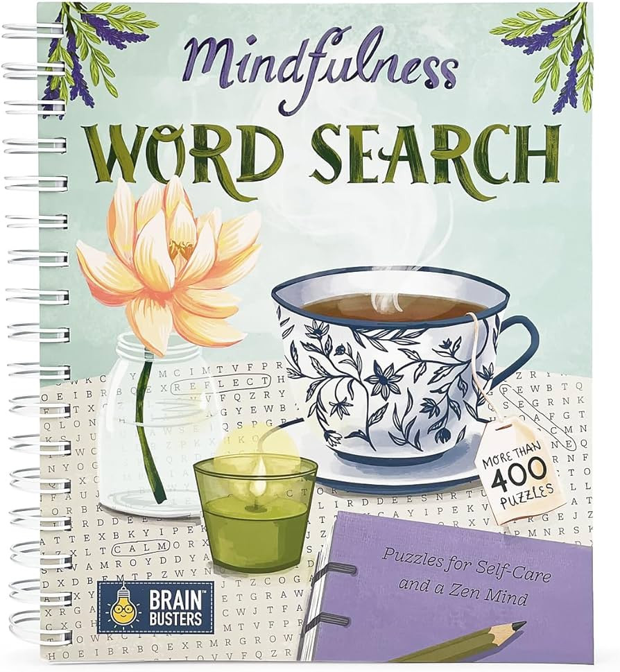 Mindfulness Word Search Book - Spiral-Bound Puzzle Multi-Level Word Search Book for Adults Includ... | Amazon (US)
