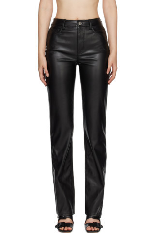 Black Chisel Faux-Leather Trousers | SSENSE