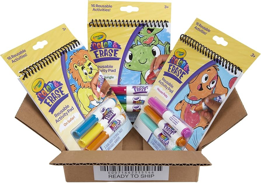 Crayola Color & Erase Coloring Book Set - Safari, Jungle, Pets (3 Pack), Toddler Coloring Activit... | Amazon (US)