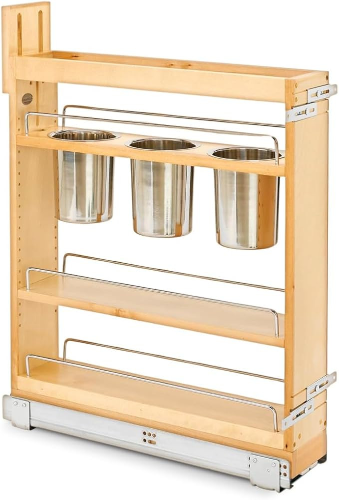 Rev-A-Shelf 5" Pull Out Storage Organizer for Base Kitchen Cabinets w/Soft-Close, Sliding Shelves... | Amazon (US)