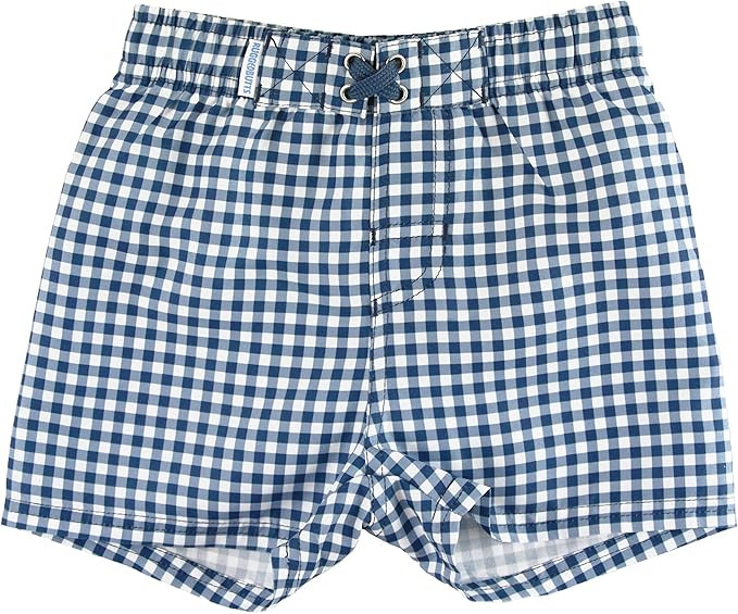 RUGGEDBUTTS Boys UPF50+ Sun Protection Gingham Swim Trunks | Amazon (US)