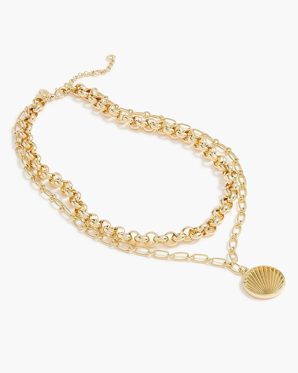 Gold mixed-chain pendant layering necklace | J.Crew Factory