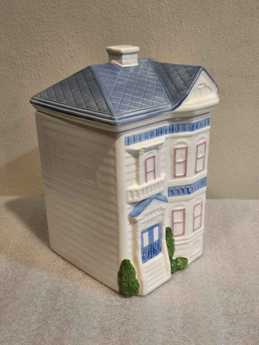 Vintage 1988 Hearth & Home Design Ceramic House Cookie Jar w/ Lid " READ "  | eBay | eBay US