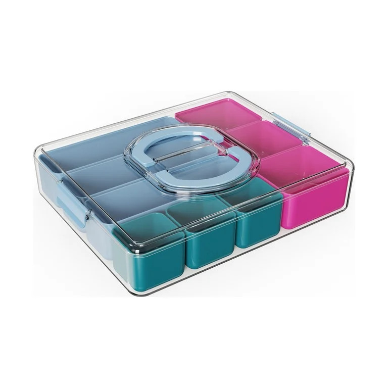 Pen+Gear Teacher Tackle Box with Multiple Compartments, Pink and Blue | Walmart (US)