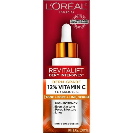 L'Oreal Paris Revitalift 12 percent Pure Vitamin C, E, Salicylic Acid Serum, Brightening, 1 fl oz | Walmart (US)