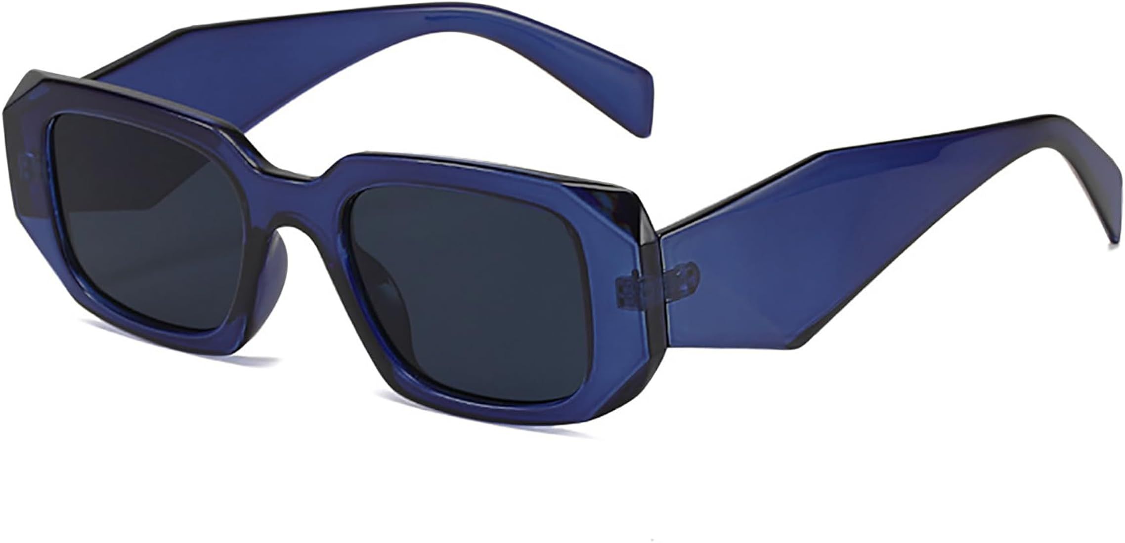Mriendao Trendy Rectangle Sunglasses for Women Men Vintage Narrow Square Frame 90s Glasses Shades... | Amazon (US)